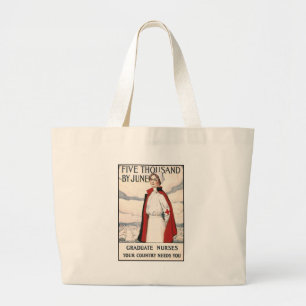 Grand Tote Bag Cinq mille en juin Affiche de recrutement d'infirm