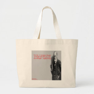 Grand Tote Bag Citation célèbre de Sigmund Freud sur le "combat"