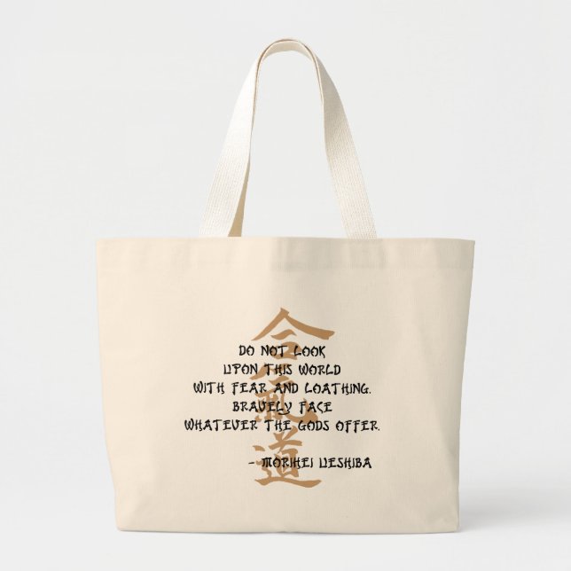 Grand Tote Bag Citation d'Aikido (Devant)