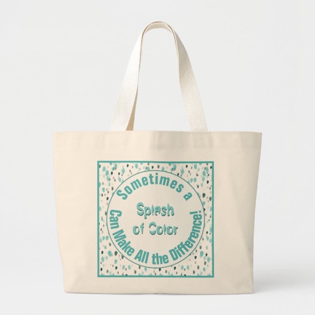 Grand Tote Bag Citation d'art Abstrait personnalisé (Devant)