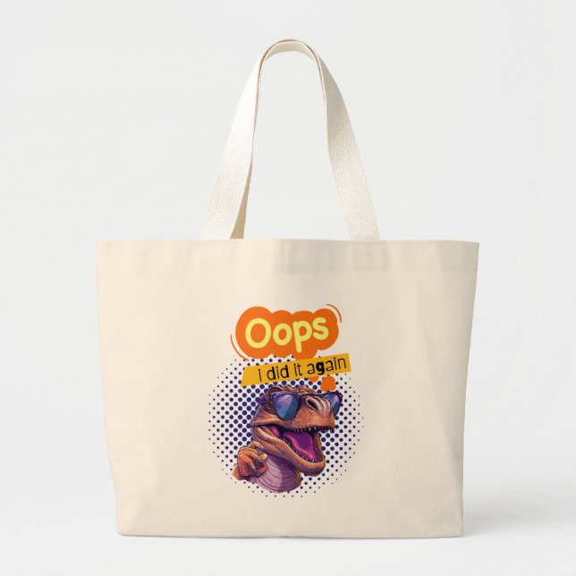 Grand Tote Bag citation de dinosaure (Devant)
