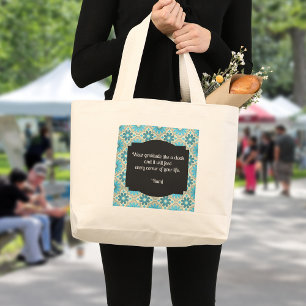 Grand Tote Bag Citation de Gratitude Rumi
