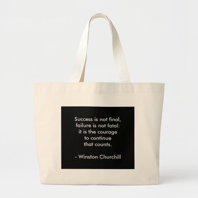 Grand Tote Bag Citation de Winston Churchill ; succès (Devant)