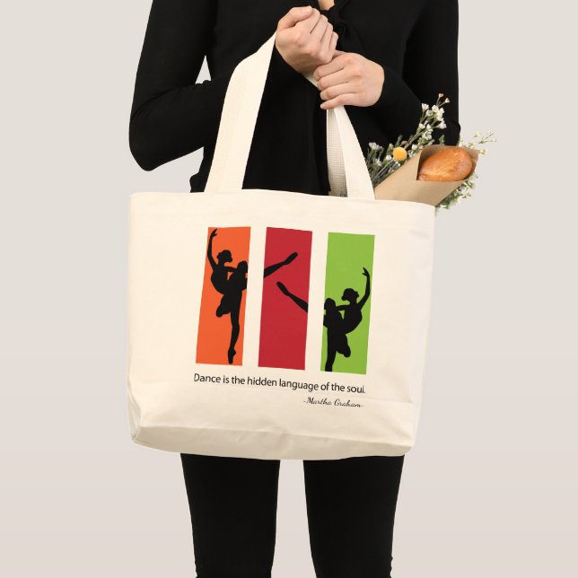 Grand Tote Bag Citation des danseurs de ballet modernes (Devant (produit))