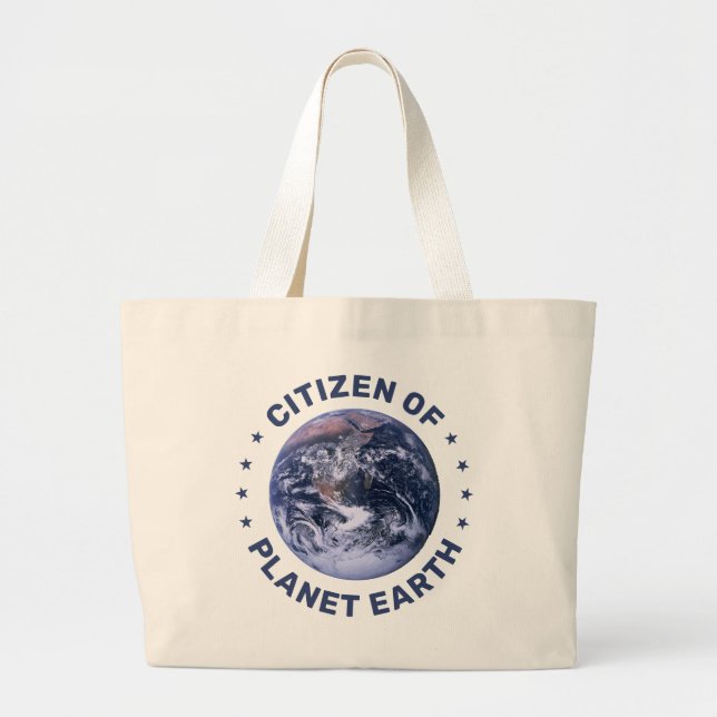 Grand Tote Bag Citoyen de Planet Earth Fourre-tout (Devant)