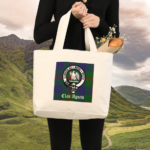 Grand Tote Bag Clan Agnew Tartan Crest