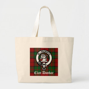 Grand Tote Bag Clan Dunbar Tartan & Crest Badge
