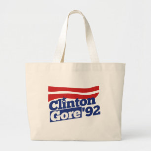Grand Tote Bag Clinton Gore 92 politique rétro