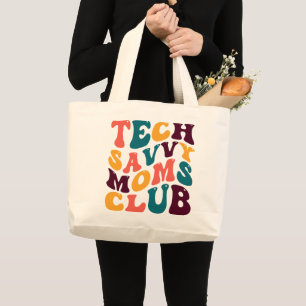 Grand Tote Bag Club des mamans expertes en technologie Cadeau sou