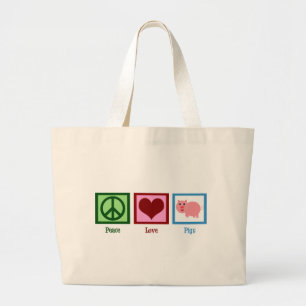 Grand Tote Bag Cochons d'amour de paix