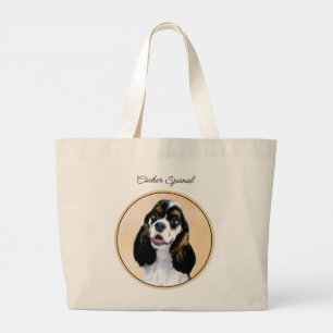 Grand Tote Bag Cocker Spaniel Peinture Parti Tan Original Chien A