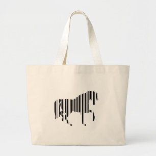 Grand Tote Bag CODE BARRE CHEVAL Motif de code-barres zèbre Desig
