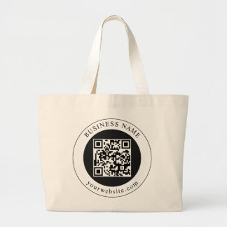 Grand Tote Bag Code QR avec nom d'entreprise modifiable