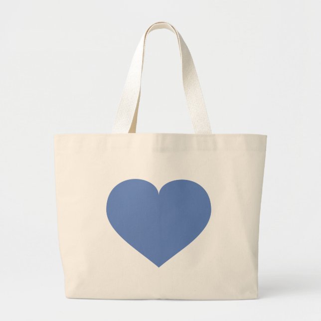 Grand Tote Bag Coeur bleu bébé (Devant)