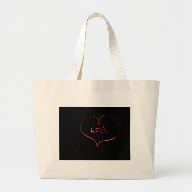 Grand Tote Bag Coeur de peinture légère (Devant)