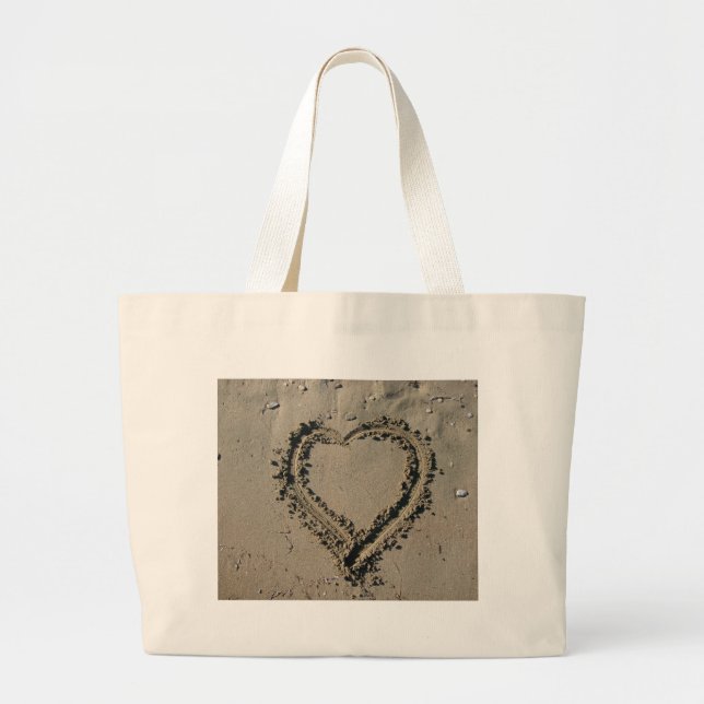 Grand Tote Bag Coeur de sable (Devant)