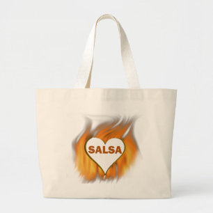 GRAND TOTE BAG COEUR DE SALSA SUR LE FEU