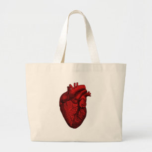 Grand Tote Bag Coeur humain anatomique