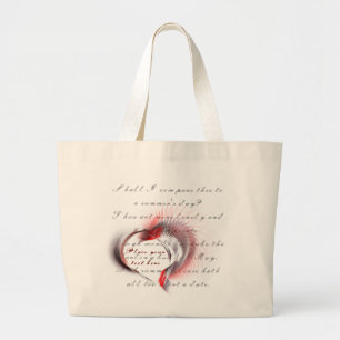 Grand Tote Bag Coeur métallique avec sonnet de Shakespeare 18