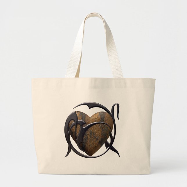 Grand Tote Bag Coeur mis en cage (Devant)