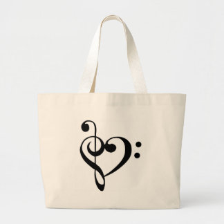 Grand Tote Bag Coeur musical