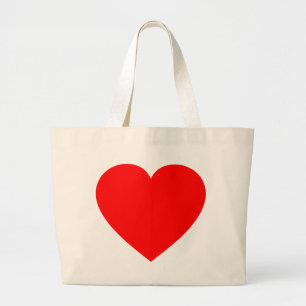 Grand Tote Bag Coeur rouge clair
