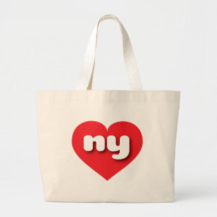 Grand Tote Bag Coeur rouge de New York - J'aime
