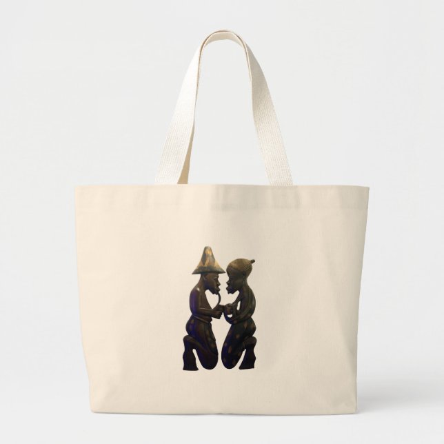 Grand Tote Bag Coeurs Africains : Un Beau Moment (Devant)