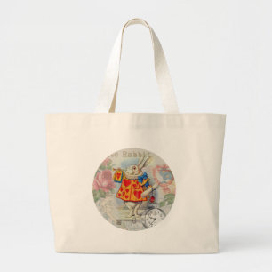 Grand Tote Bag Coeurs de lapin blanc Alice Classic