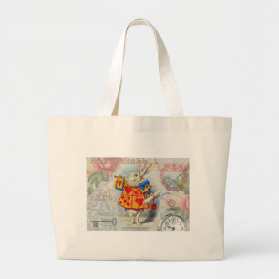 Grand Tote Bag Coeurs de lapin blanc Alice Classic