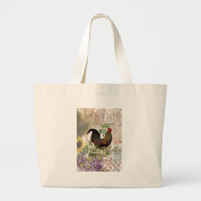 Grand Tote Bag Collage d'art vintage (Devant)