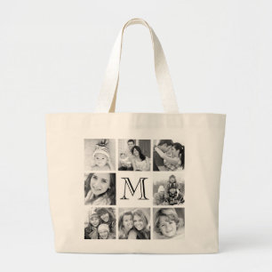 Grand Tote Bag Collage photo monographique personnalisé