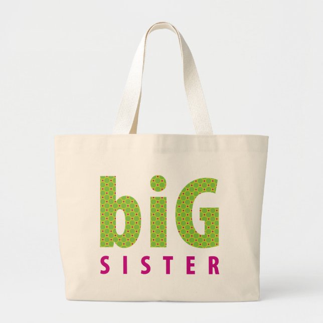 Grand Tote Bag COLLECTION DE SOINS - grande soeur {lime} (Devant)