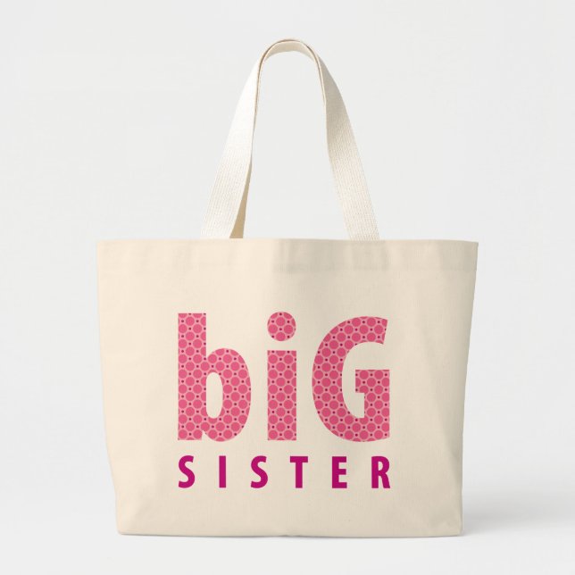 Grand Tote Bag COLLECTION DE SOINS - grande soeur {rose} (Devant)