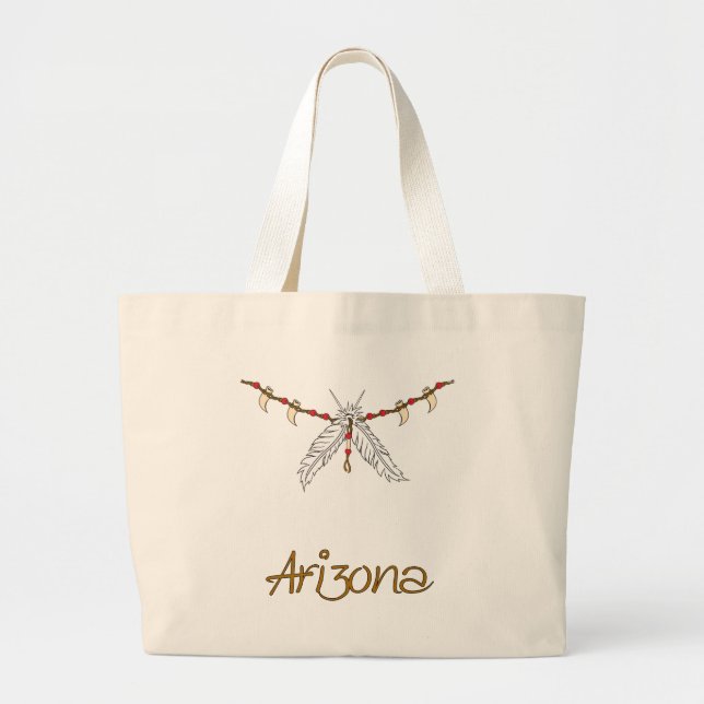 Grand Tote Bag Collier en plume (Devant)