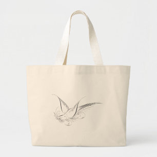 Grand Tote Bag Colombe calligraphique victorienne
