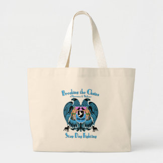 Grand Tote Bag Combat de chien d'arrêt, chien américain de