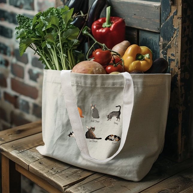Grand Tote Bag Commandes Cat (Créateur téléchargé)