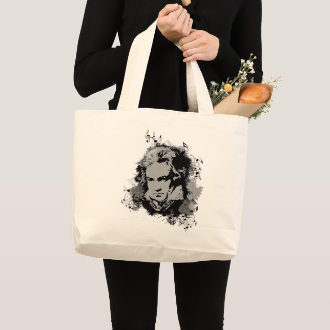 Grand Tote Bag Compositeur de musique classique Beethoven Écrivai (Devant (produit))