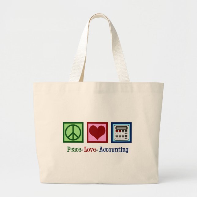 Grand Tote Bag Comptable des mûres comptables Peace Love (Devant)