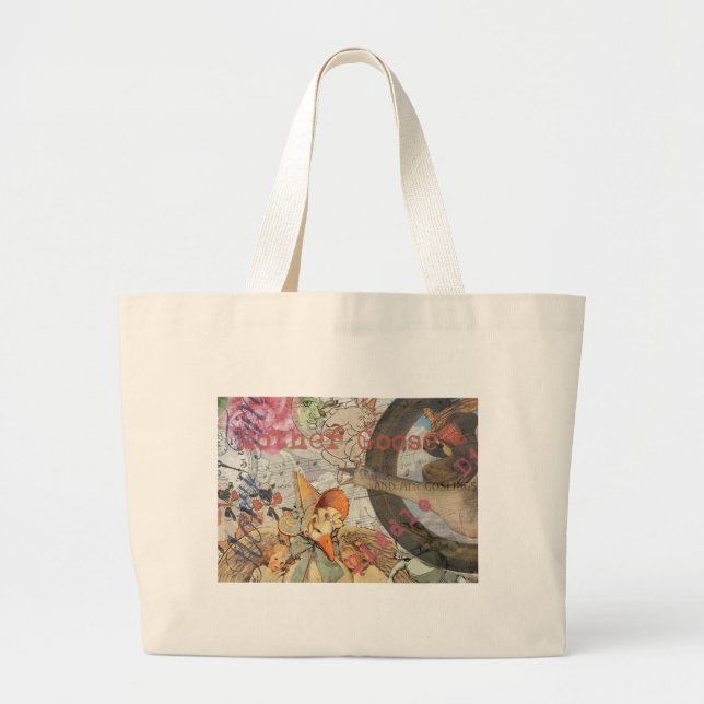 Grand Tote Bag Comptine de la mère l'oie Conte de fées (Devant)