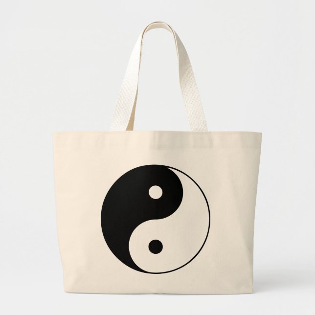 Grand Tote Bag Conception classique blanche noire de symbole de (Devant)