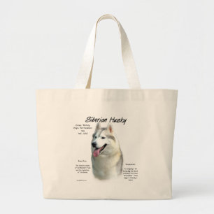 Grand Tote Bag Conception de l'histoire de Husky en Sibérie