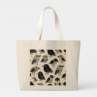 Grand Tote Bag Conception d'impression de Corneilles artisanales