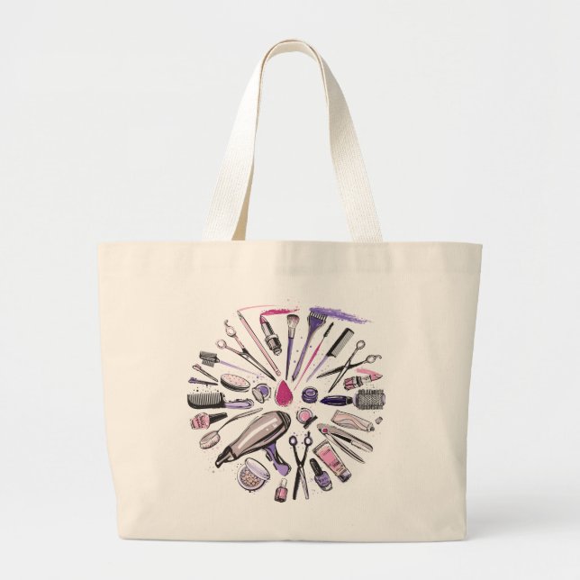 Grand Tote Bag Conception du cercle de maquillage (Devant)
