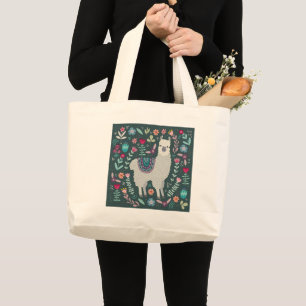 Grand Tote Bag Conception florale de lama mignon