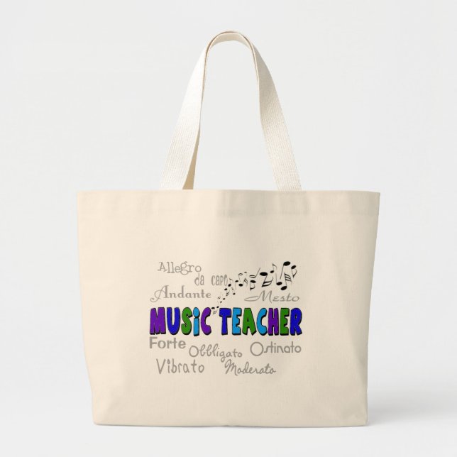 Grand Tote Bag Conception terminologique de professeur de musique (Devant)