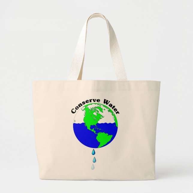 Grand Tote Bag Conserver l'eau (Devant)