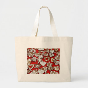 Grand Tote Bag Cookies en pain d'épice de Noël