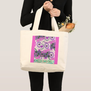 Grand Tote Bag Cool rose Lovely coeurs